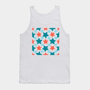 Colorful stars over blue background Tank Top